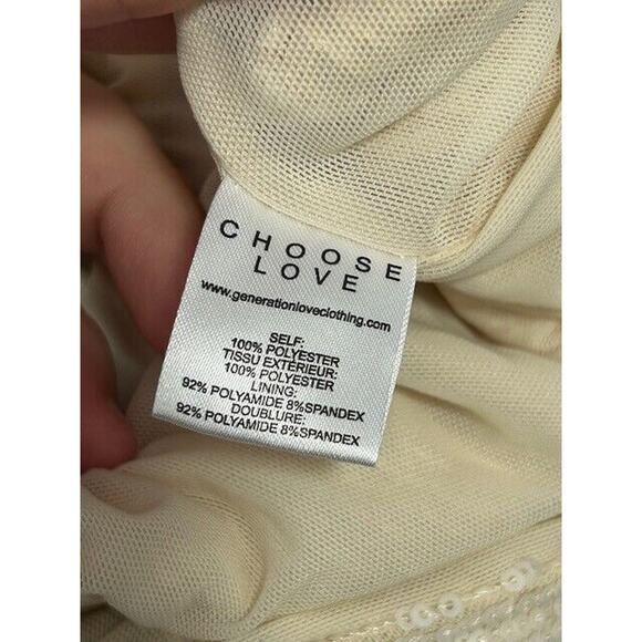 Generation Love Allegra Sequin Romper Faux Wrap Ruched Sleeve Surplice Shell M - Picture 10 of 11